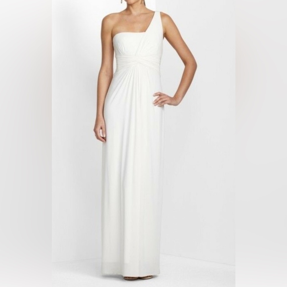BCBG MATILDE one-shoulder draped gown NWT